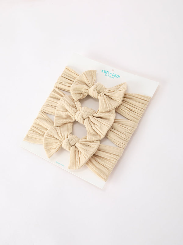 Baby Girl Bow Headband Same Color 3 Piece Set