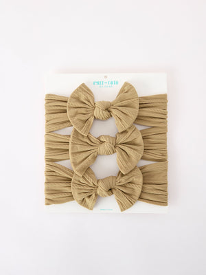 Baby Girl Bow Headband Same Color 3 Piece Set