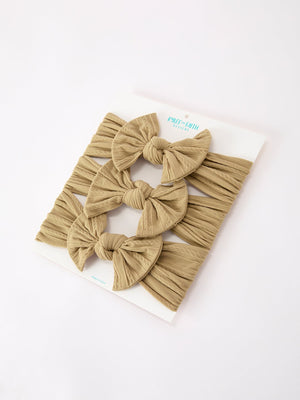 Baby Girl Bow Headband Same Color 3 Piece Set