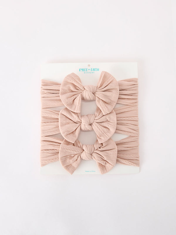 Baby Girl Bow Headband Same Color 3 Piece Set