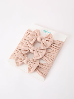 Baby Girl Bow Headband Same Color 3 Piece Set