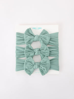 Baby Girl Bow Headband Same Color 3 Piece Set