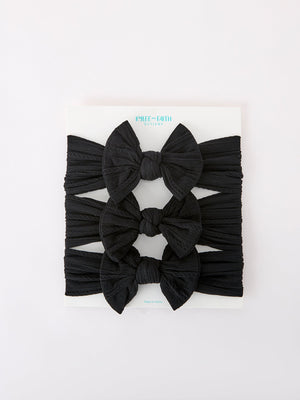 Baby Girl Bow Headband Same Color 3 Piece Set