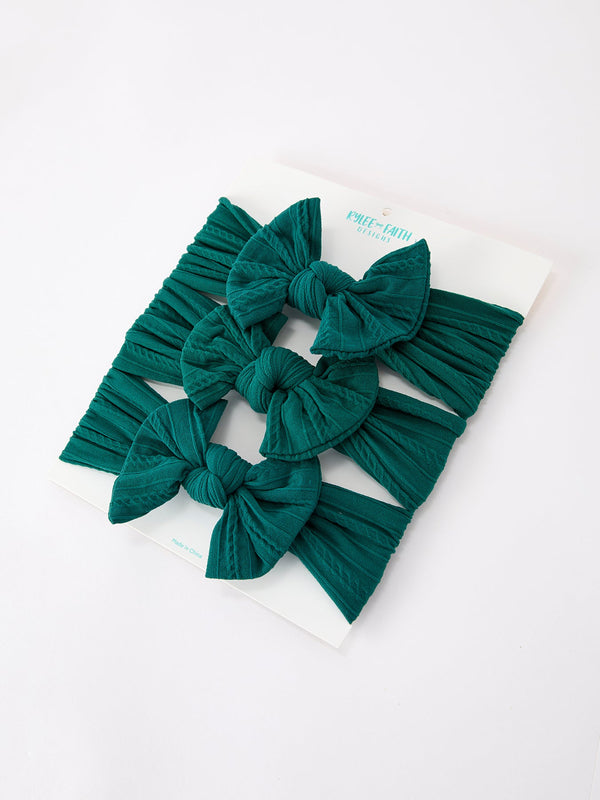 Baby Girl Bow Headband Same Color 3 Piece Set