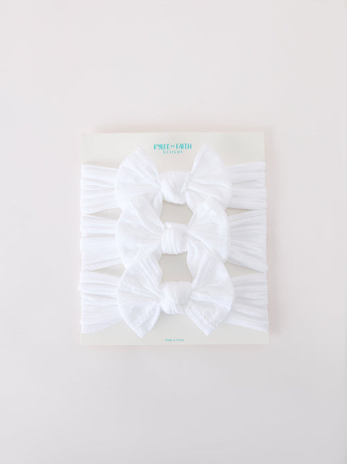 Baby Girl Bow Headband Same Color 3 Piece Set