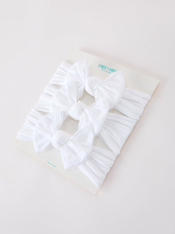 Baby Girl Bow Headband Same Color 3 Piece Set