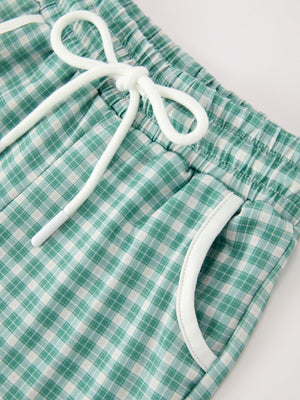 Western Plaid Horse Embroidery Boy Pants Set