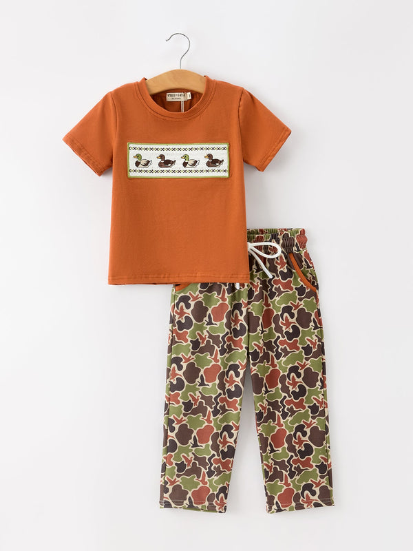 Duck Camo Embroidered Duck Boy Pant Set
