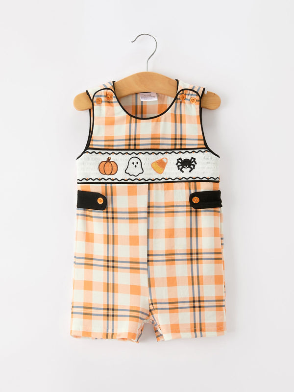 Halloween Plaid Boys JonJon Romper