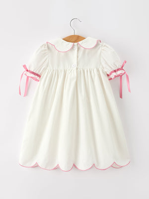 Pink Cross Bishop Christening Girls Dress