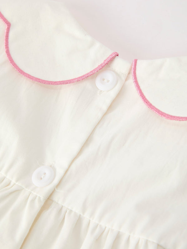 Pink Cross Bishop Christening Girls Dress