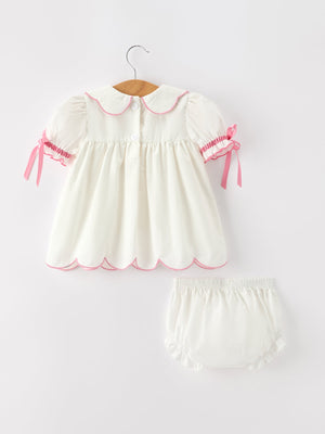 Church Christ Pink Cross Bishop Christening Girls Bloomer Set