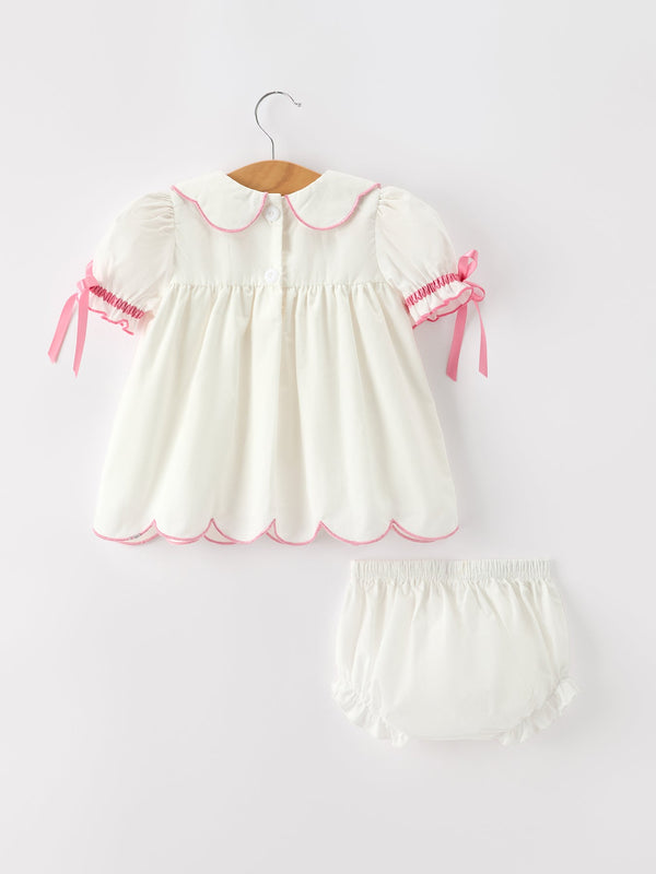 Church Christ Pink Cross Bishop Christening Girls Bloomer Set