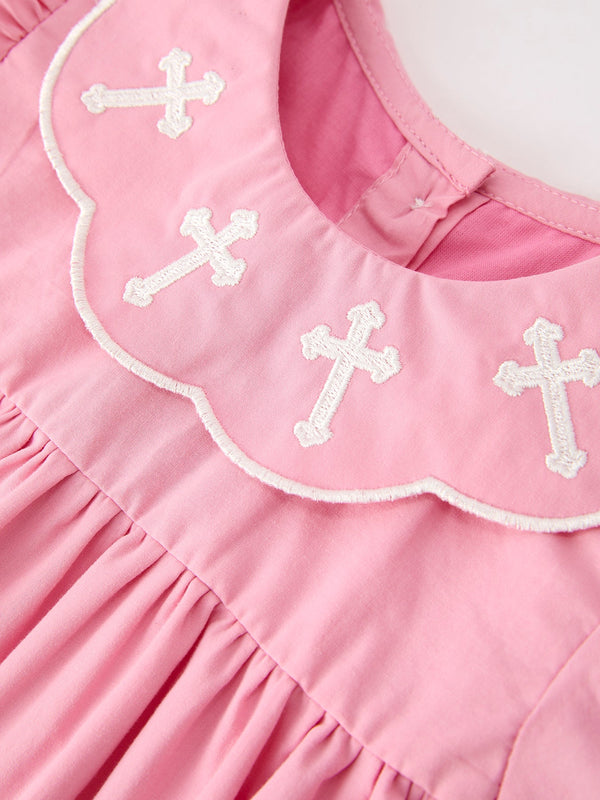 Church Christ White Cross Bishop Christening Girls Bloomer Set