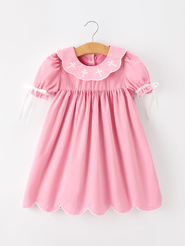Church Christ White Cross Bishop Christening Girls Dress