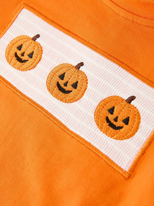Halloween Pumpkin Plaid Boys Pants Set