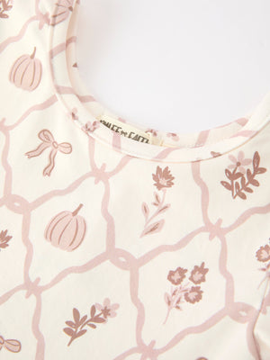 Fall Pumpkin Bow Girls Twirl Dress