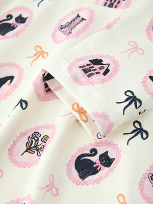 Halloween Vintage Cameo Print Girls Twirl Dress