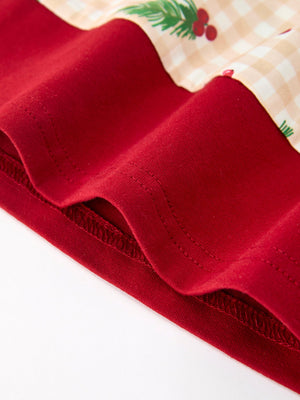 Fall Gingham Girls Dress Ruffle Collar Bow