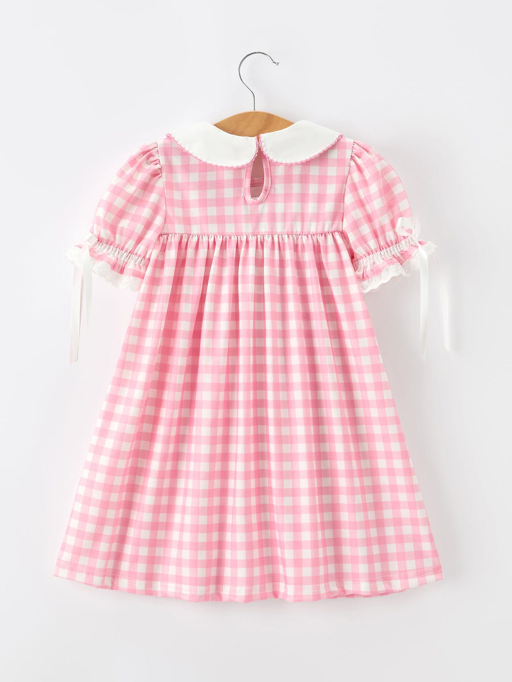 Halloween Ghost Embroidered Girls Dress Peter Pan Collar Bow