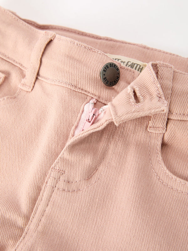 Girls Solid Cargo Leggings Side Bow Pocket Wide Leg Pants