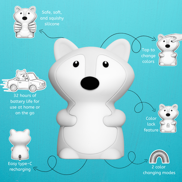LumiPets® Felix the Fox- Children's Touch Night Light Junior
