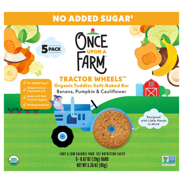 Once Upon A Farm Organic Banana Pumpkin Cauliflower Baby Food Bar - 8 pack, nutritious snack for babies.