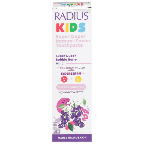 Radius Tthpst Immu Kid Elbrymint Toothpaste 2.5 Oz - Natural oral care for kids with a refreshing mint flavor.