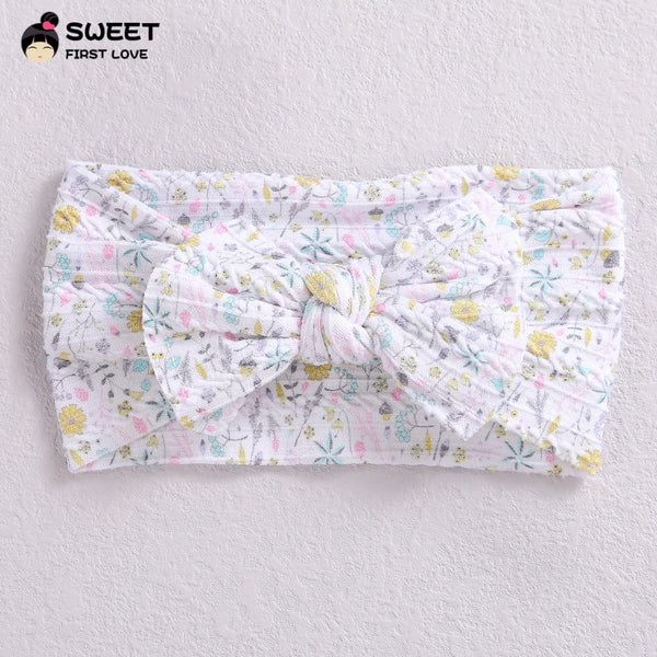 Children's Wide-brimmed Elastic Bow Baby Printed Headband