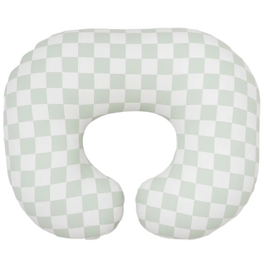 Leaf Green & White Checkered Nursing Pillow Cover