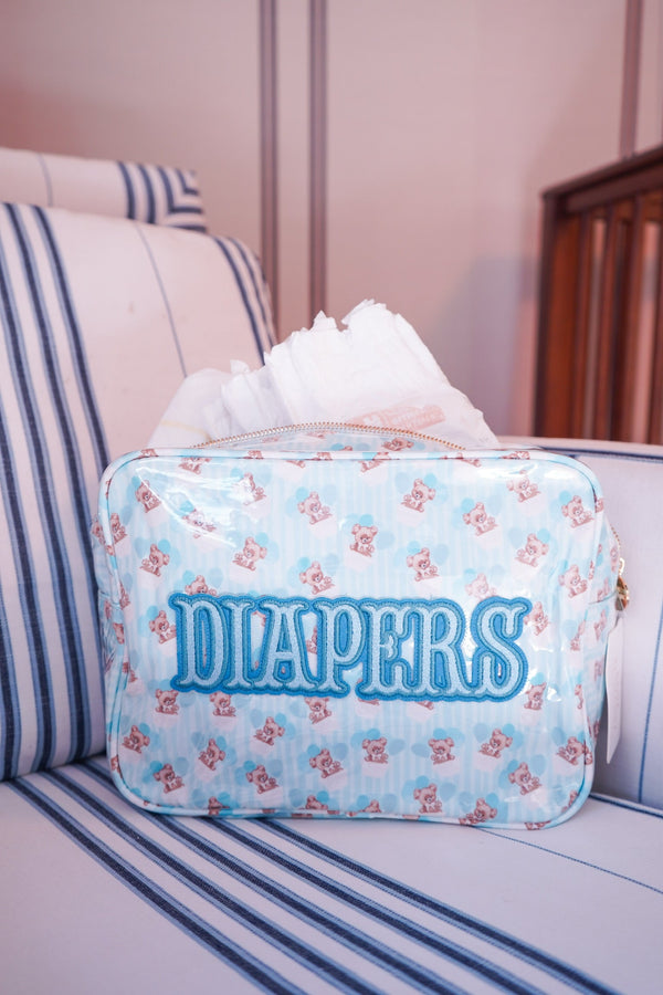 KenzKustomz Diapers XL Clear Coat Travel Bag 11x5x8 inches