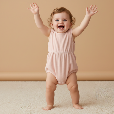 Organic Clinch Romper - Blush