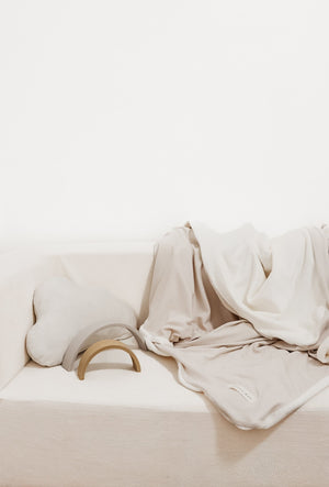 Oat Ribbed Toddler Blanket