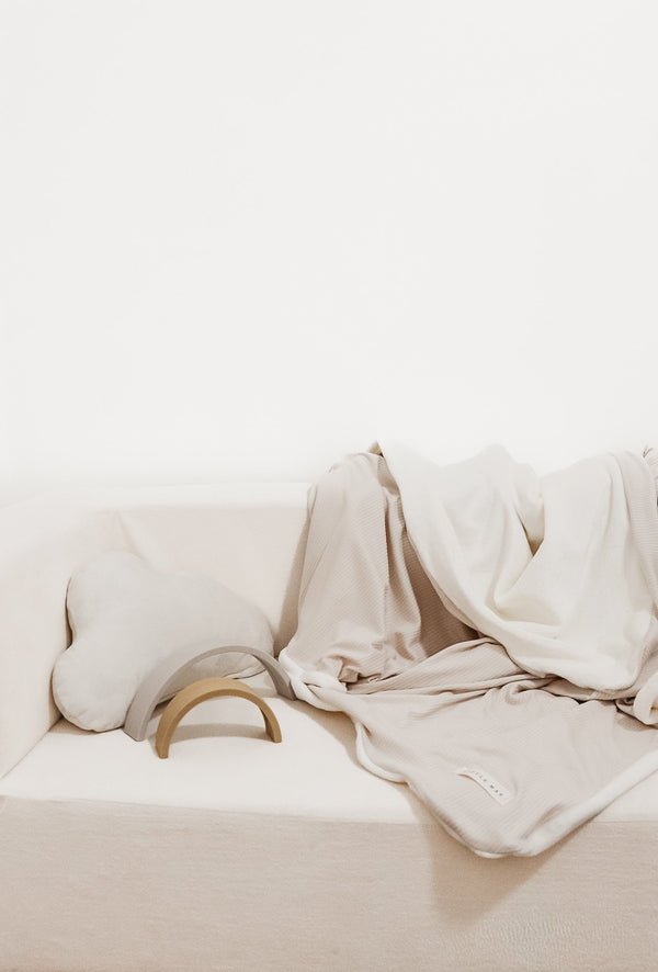 Oat Ribbed Toddler Blanket