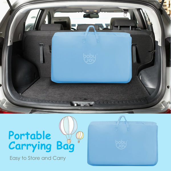 Portable baby bed side sleeper bassinet crib with carrying bag, angled view showcasing design and functionality.