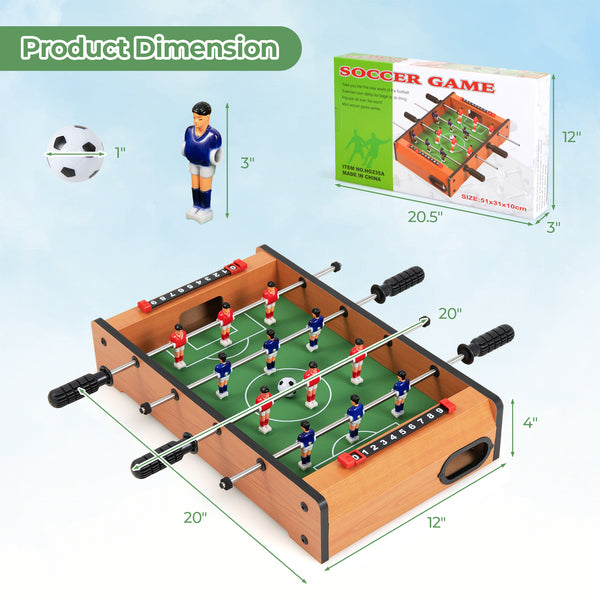 20 Inch Indoor Competition Game Soccer Table - Sturdy Build for Kids & Family