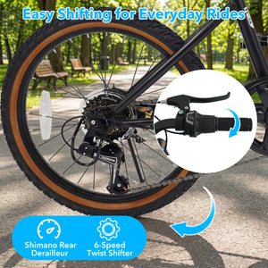 20 Inch LED-lit Cycling Bike with 2 Speakers and Ambient Lights for Men and Women