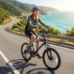 20 Inch Mountain Bike LED-lit with 6-Speed Shimano Twist Shifting and Stereo Speakers