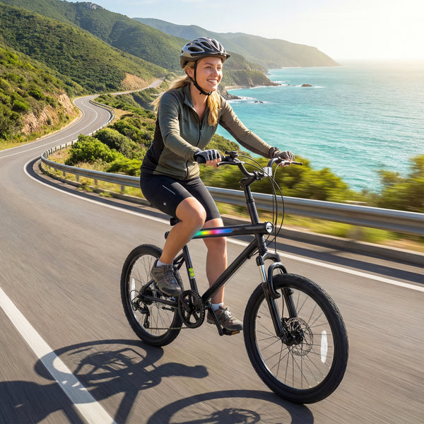 20 Inch Mountain Bike LED-lit with 6-Speed Shimano Twist Shifting and Stereo Speakers