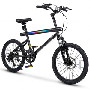 20 Inch Mountain Bike LED-lit with 6-Speed Shimano Twist Shifting and Stereo Speakers