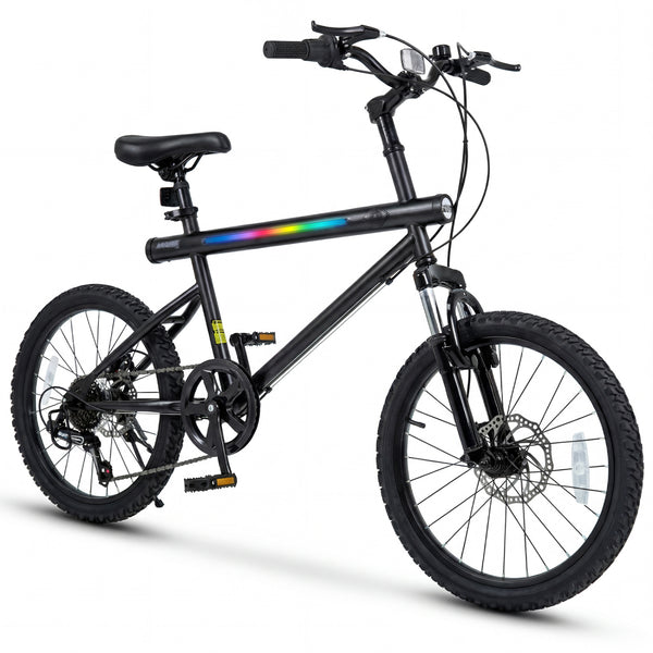20 Inch Mountain Bike LED-lit with 6-Speed Shimano Twist Shifting and Stereo Speakers
