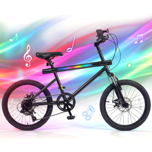 20 Inch Mountain Bike LED-lit with 6-Speed Shimano Twist Shifting and Stereo Speakers