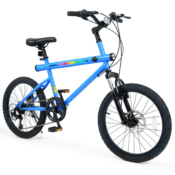 20 Inch Mountain Bike LED-lit with 6-Speed Shimano Twist Shifting and Stereo Speakers