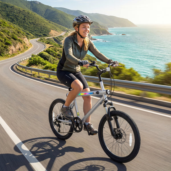 20 Inch Mountain Bike LED-lit with 6-Speed Shimano Twist Shifting and Stereo Speakers