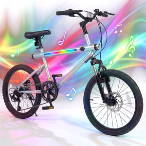 20 Inch Mountain Bike LED-lit with 6-Speed Shimano Twist Shifting and Stereo Speakers