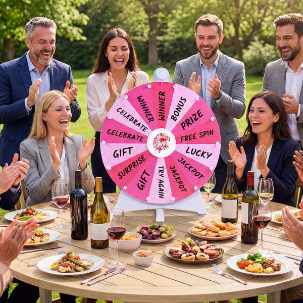 20 Inches 14 Slots Spin Wheel with Blackboard Marker for Prizes