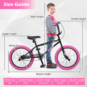 20" Trick Bicycle with 360 Degree Steering and Adjustable Seat for Kids and Teens