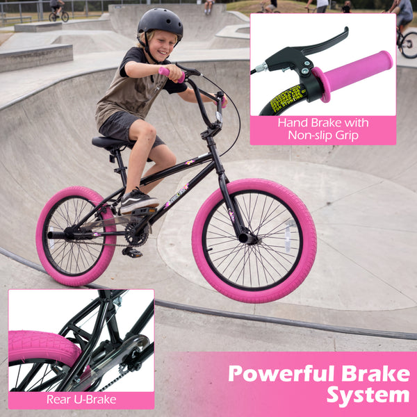 20" Trick Bicycle with 360 Degree Steering and Adjustable Seat for Kids and Teens
