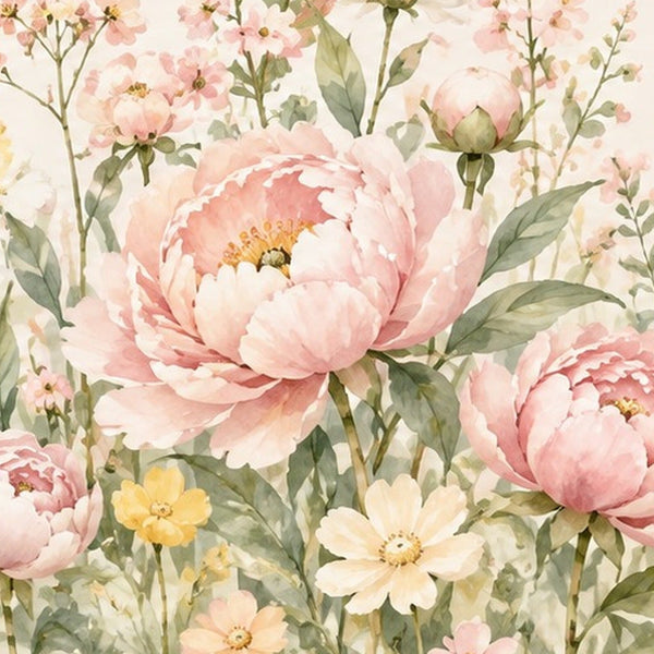 Peony Garden kids shower curtain in a bathroom
