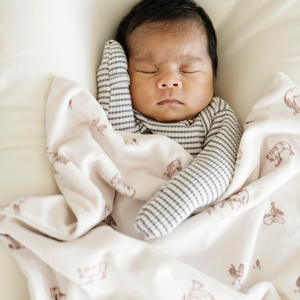 Minky stretch receiving blankets in soft colors, perfect for swaddling and keeping your baby cozy.